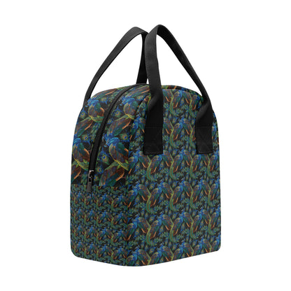 Peacock Themed Design Print Insulated Lunch Bag