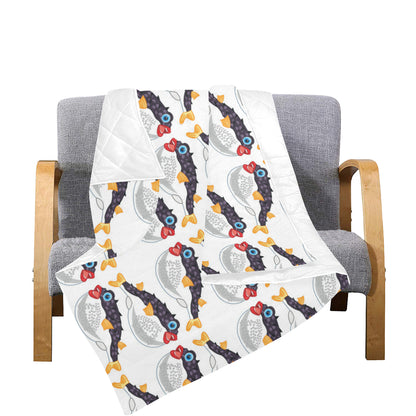 Fugu Pattern Print Design 03 Premium Quilt