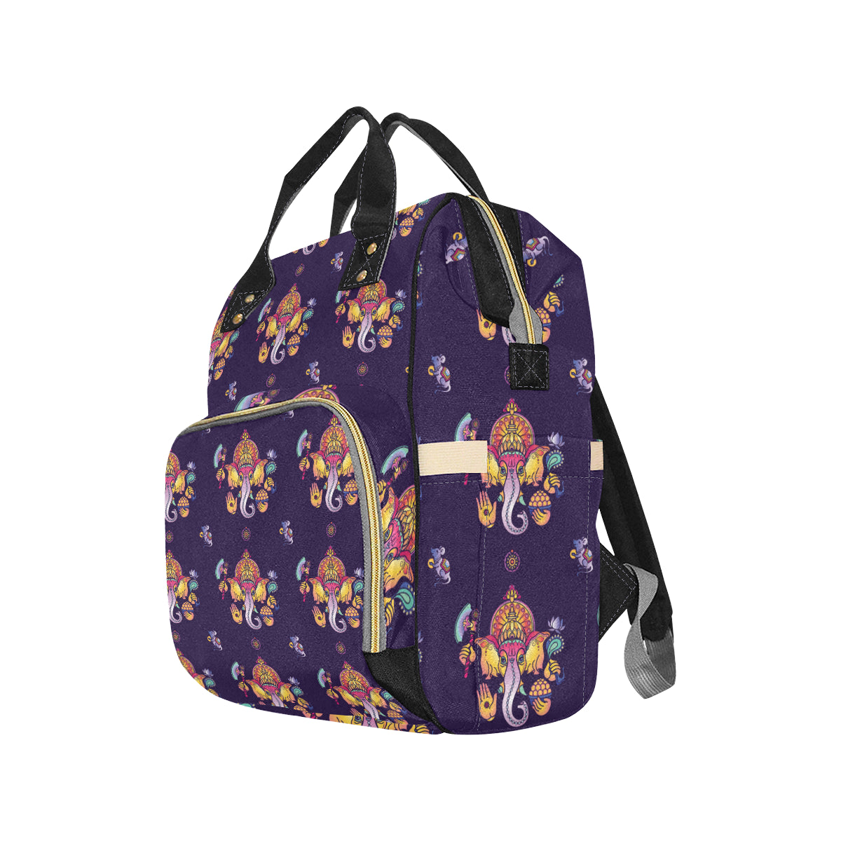 Ganesha Pattern Print Design 04 Diaper Bag Backpack