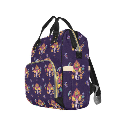 Ganesha Pattern Print Design 04 Diaper Bag Backpack