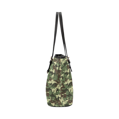 ACU Digital Army Camouflage Leather Tote Bag