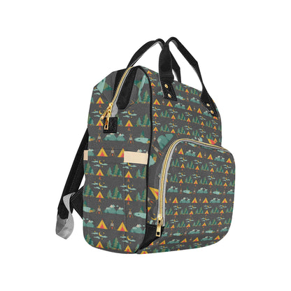 Camping Tent Pattern Print Design 03 Diaper Bag Backpack