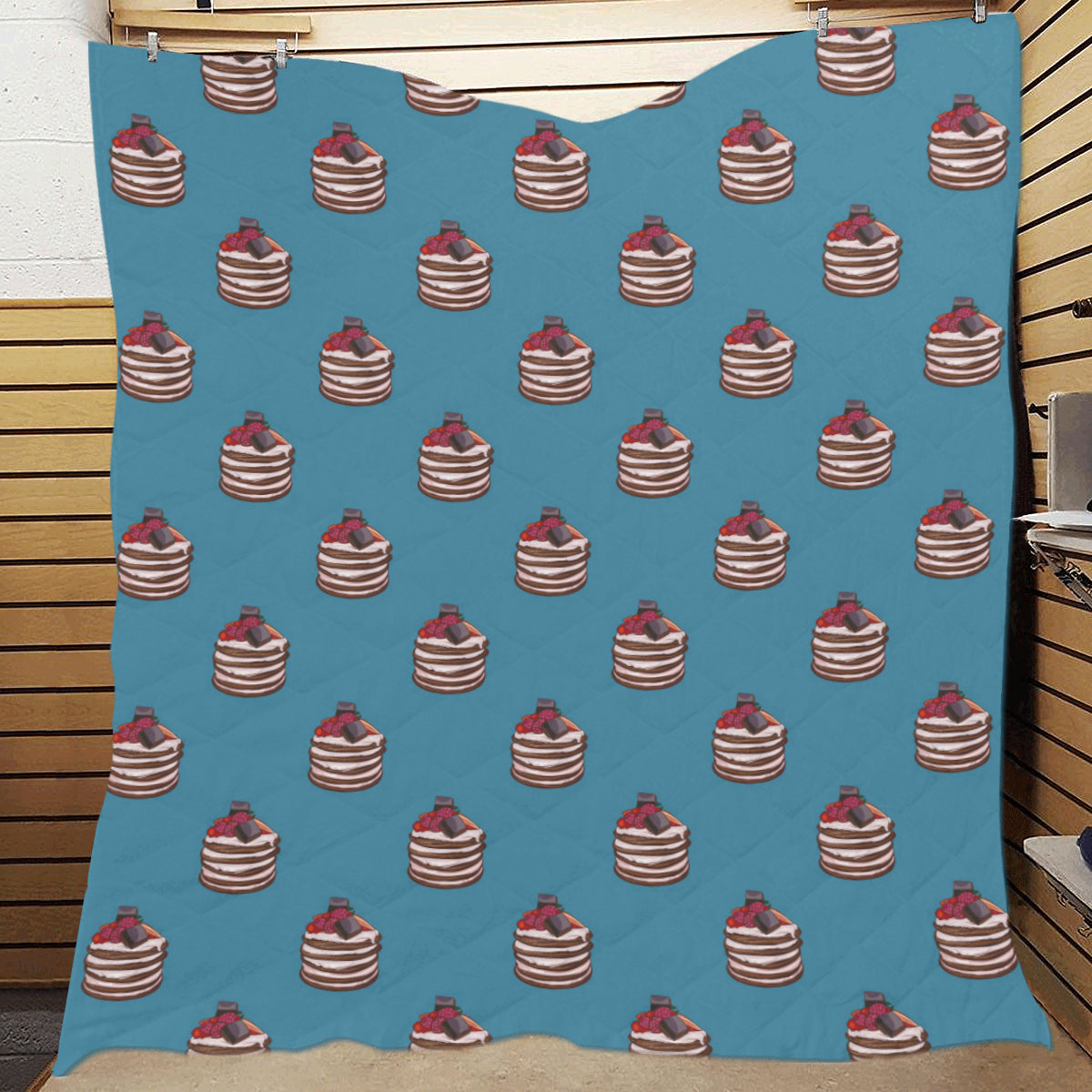 Pancake Pattern Print Design A03 Premium Quilt