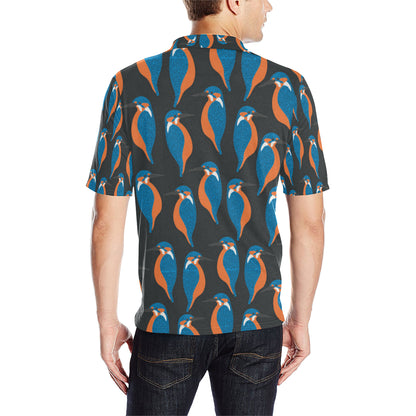 Kingfisher Pattern Print Design 03 Men Polo Shirt