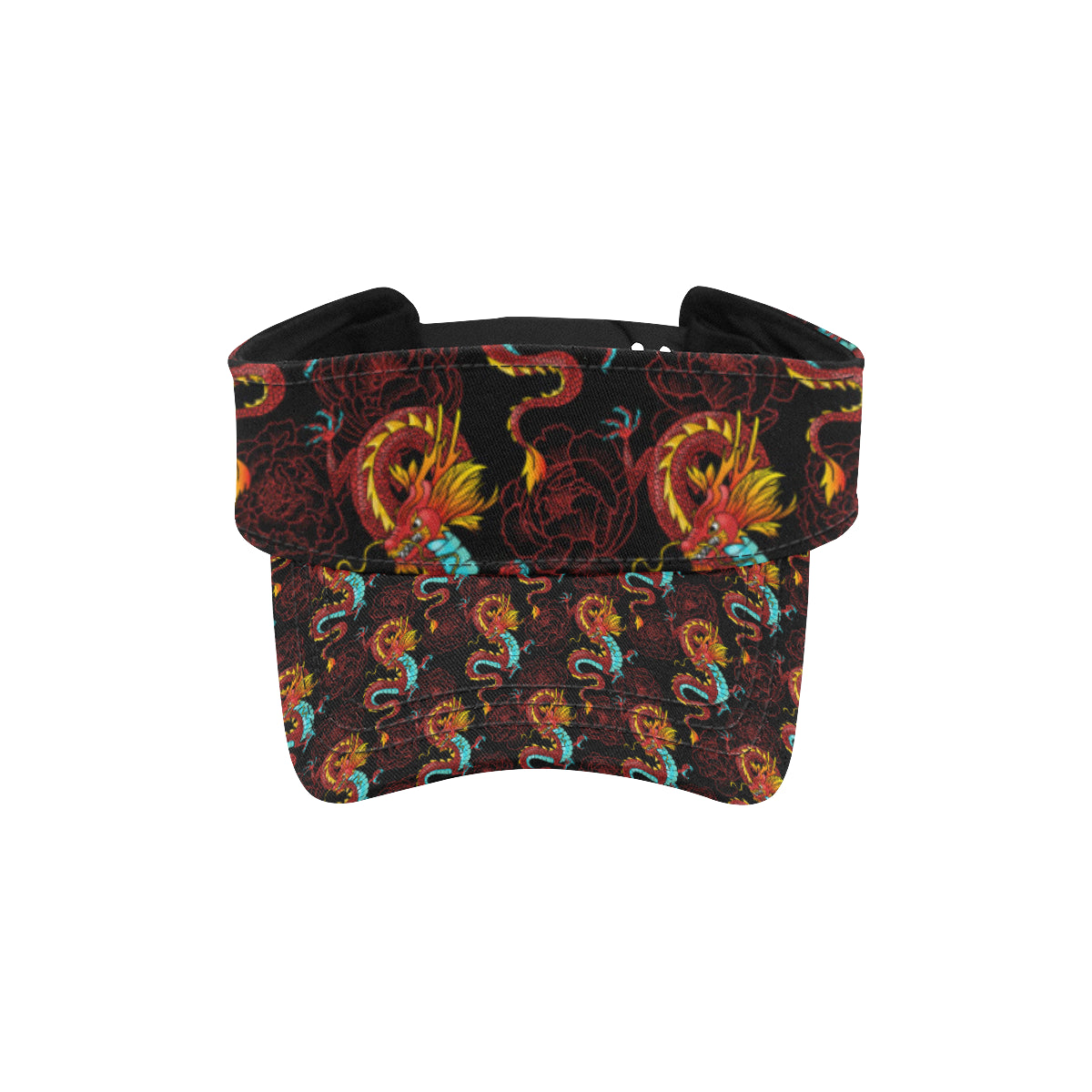Chinese Dragons and Peonies Design Unisex Sun Visor