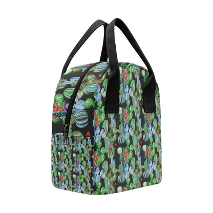 Cactus Watercolor Style Print Insulated Lunch Bag