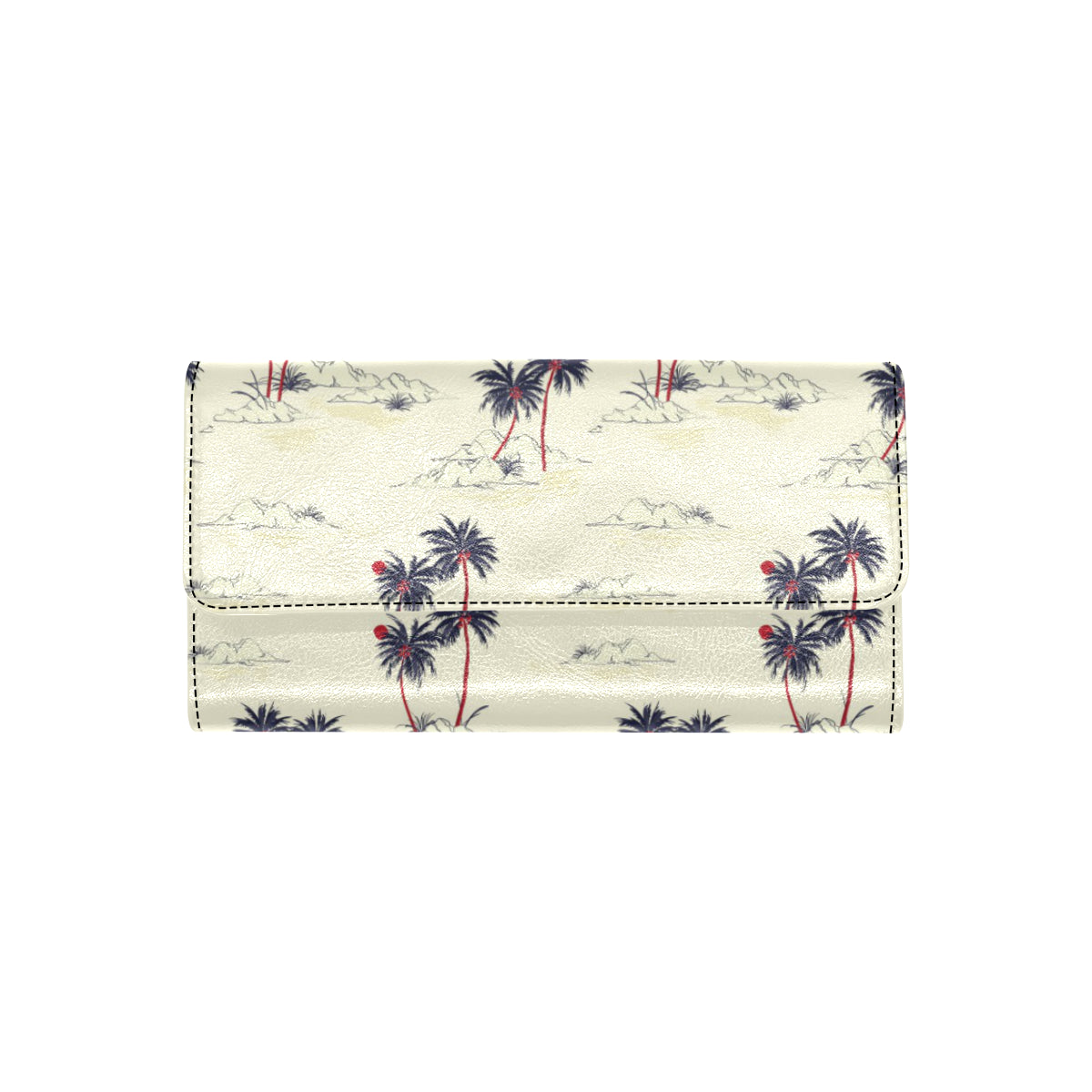 Palm Tree Pattern Print Design PT08 Women's Trifold Wallet