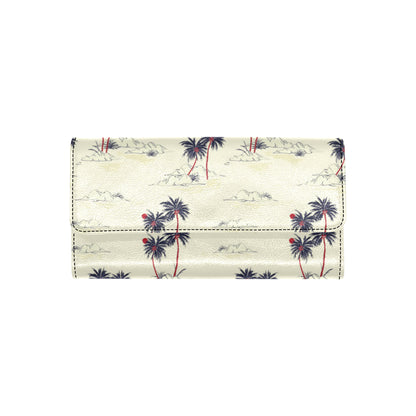 Palm Tree Pattern Print Design PT08 Women's Trifold Wallet