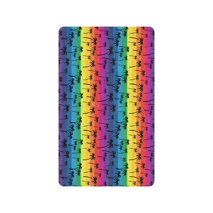 Palm Tree Rainbow Themed Print Rubber Doormat