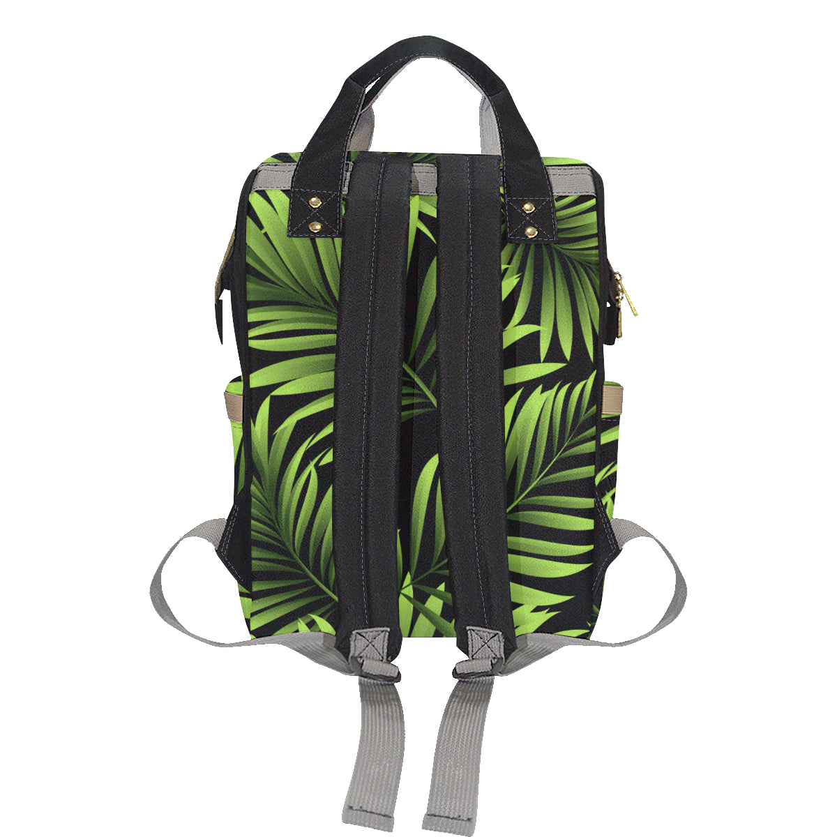 Green Neon Tropical Palm Leaves Diaper Bag Backpack
