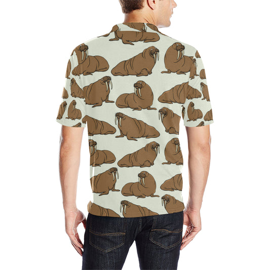 Walrus Pattern Print Design 03 Men Polo Shirt