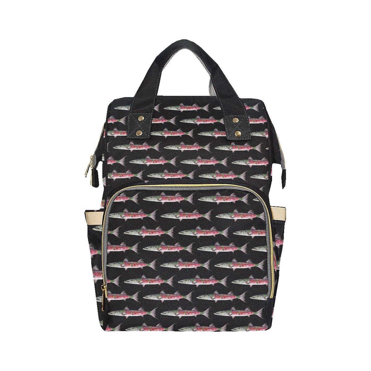 Barracuda Pattern Print Design 02 Diaper Bag Backpack