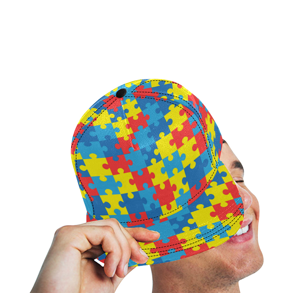 Autism Awareness Puzzles Design Print Snapback Cap