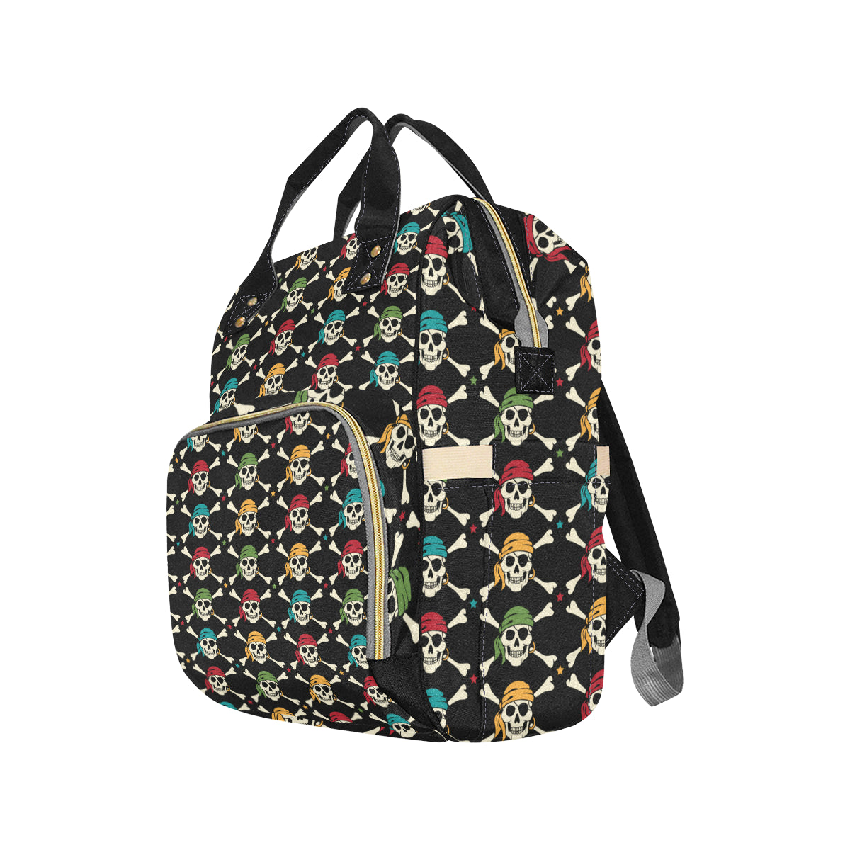 Pirate Pattern Print Design A01 Diaper Bag Backpack