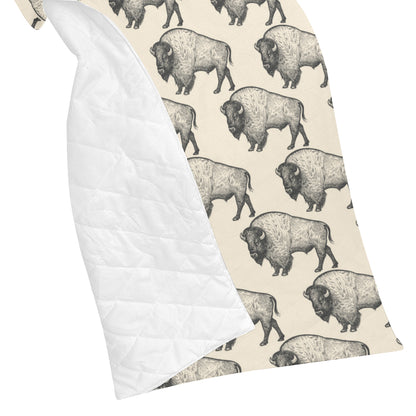 Bison Pattern Print Design 02 Premium Quilt
