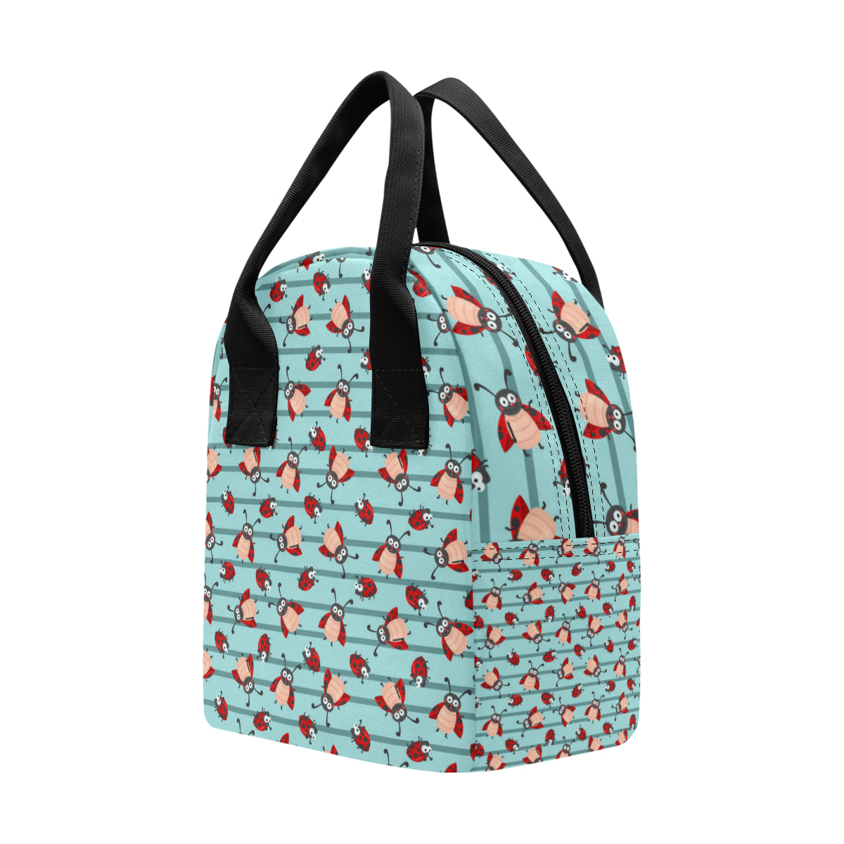 Ladybug Happy Print Pattern Insulated Lunch Bag