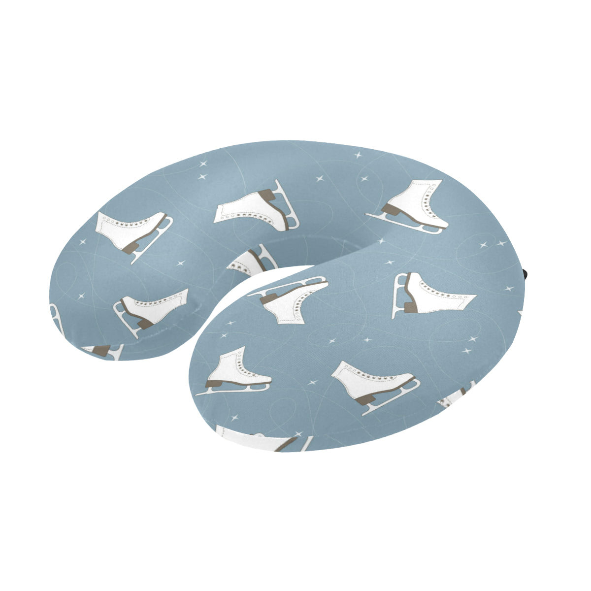 Ice Skate Pattern Print Design 02 U-Shaped Travel Neck Pillow
