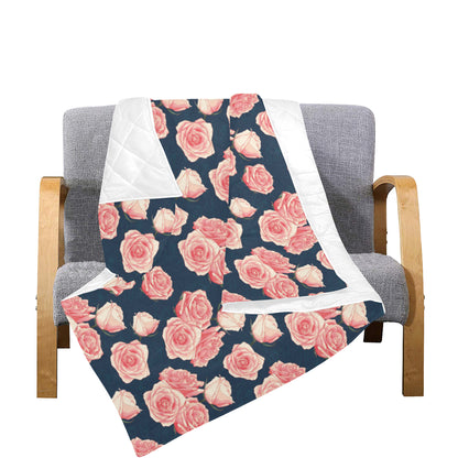 Rose Pattern Print Design A03 Premium Quilt