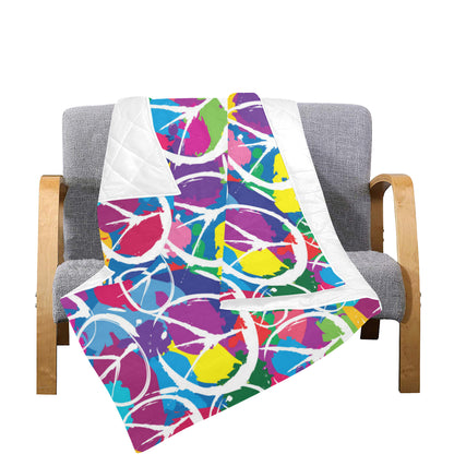 Peace Sign Colorful Pattern Print Design A02 Premium Quilt