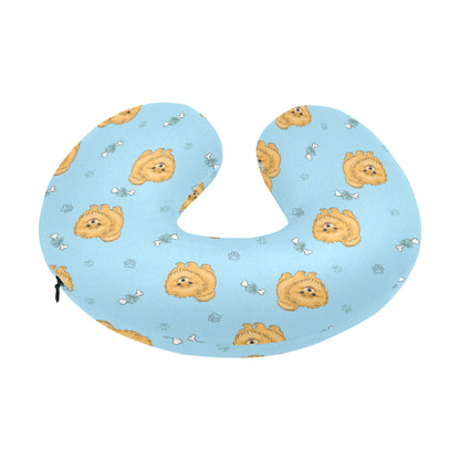 Pomeranians Pattern Print Design A03 U-Shaped Travel Neck Pillow
