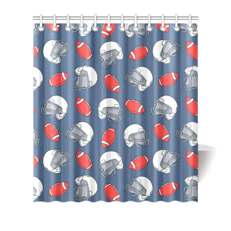American Football Helmet Design Pattern Shower Curtain