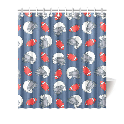 American Football Helmet Design Pattern Shower Curtain