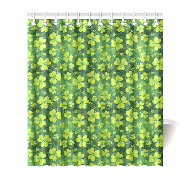 Shamrock Clover Print Shower Curtain