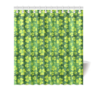 Shamrock Clover Print Shower Curtain