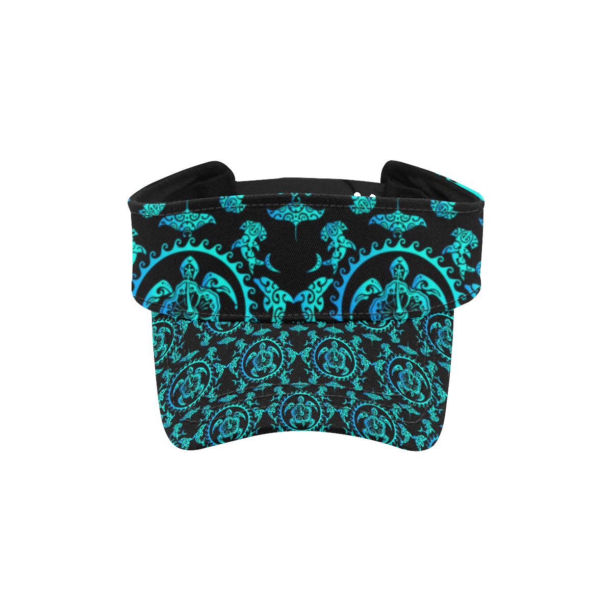 turquoise Tribal Sea Turtle Hawaiian Unisex Sun Visor