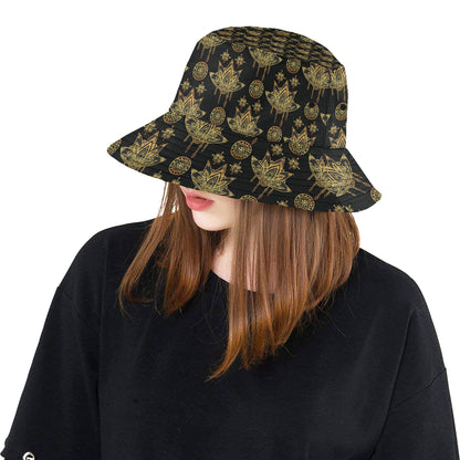 lotus Boho Pattern Print Design LO03 Unisex Bucket Hat