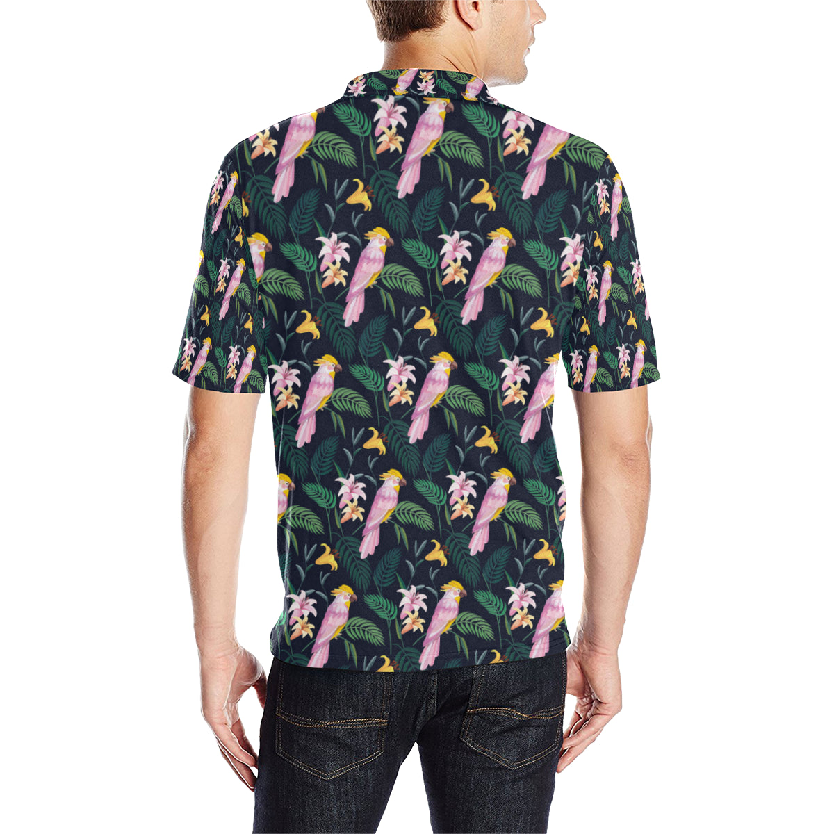 Cockatoo Pattern Print Design 03 Men Polo Shirt