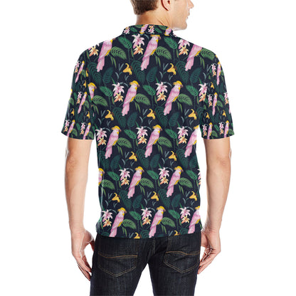 Cockatoo Pattern Print Design 03 Men Polo Shirt