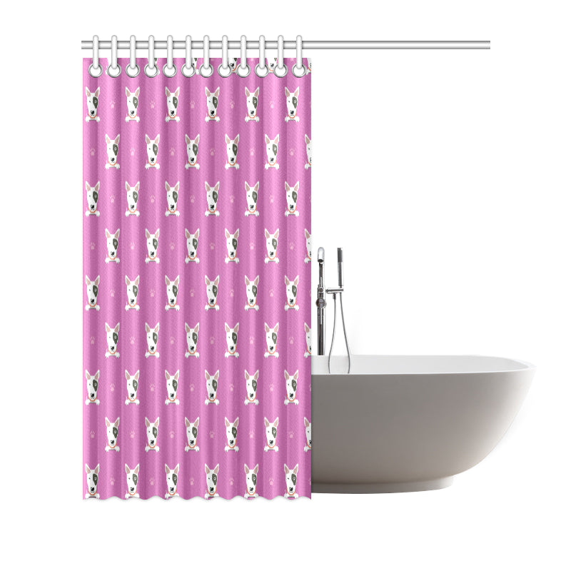 Bull Terrier Happy Print Pattern Shower Curtain