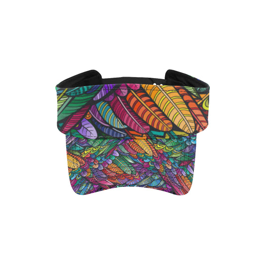 Feather Multicolor Design Print Unisex Sun Visor