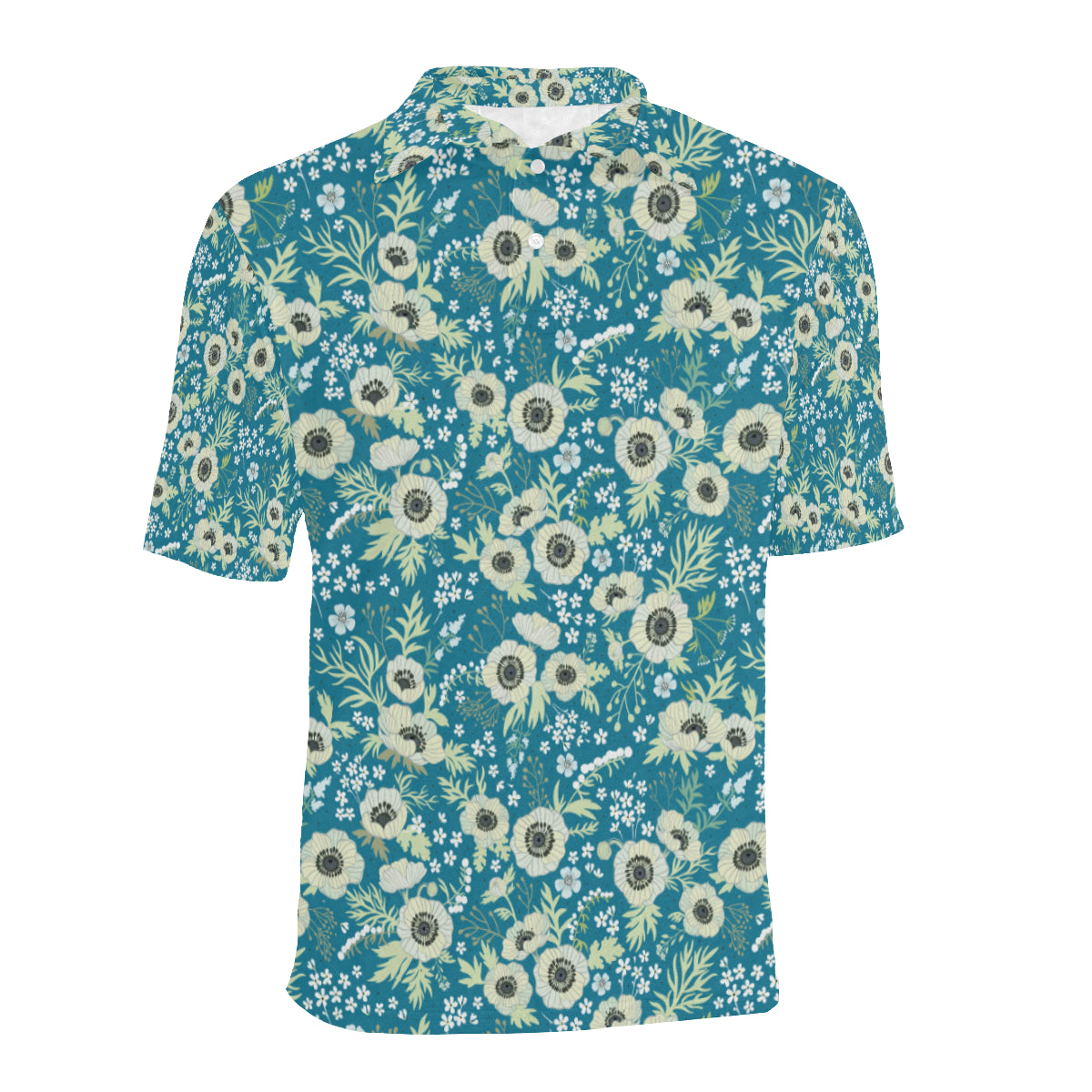 Anemone Pattern Print Design 01 Men Polo Shirt
