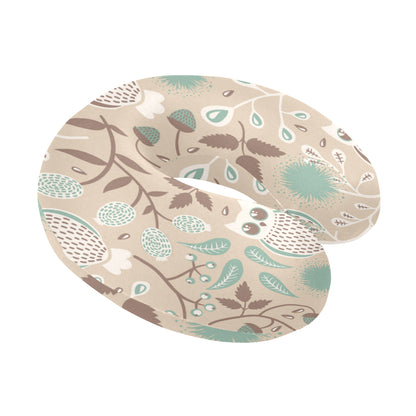 Owl Pattern Print Design A02 U-Shaped Travel Neck Pillow