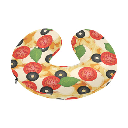 Pizza Pattern Print Design A05 U-Shaped Travel Neck Pillow