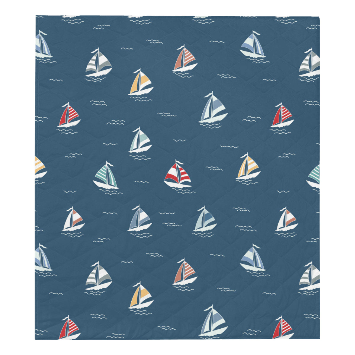 Sailing Ships Pattern Print Design A02 Premium Quilt