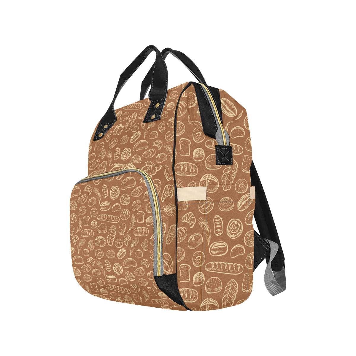 Bread Pattern Print Design 03 Diaper Bag Backpack