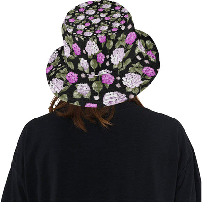 Hydrangea Pattern Print Design HD011 Unisex Bucket Hat