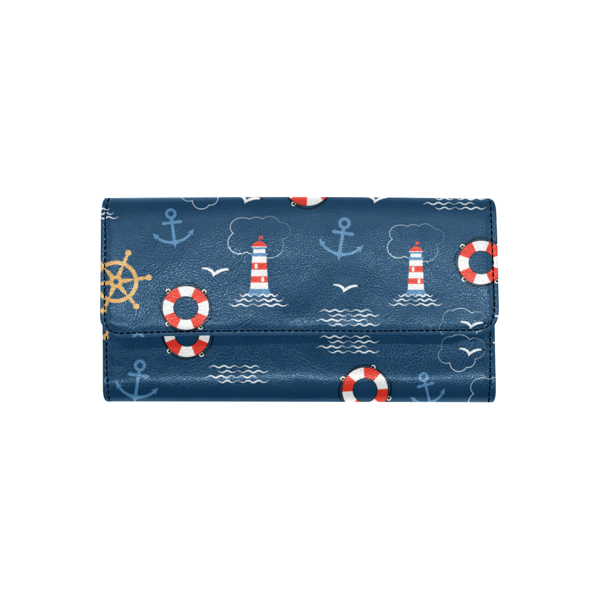 Nautical Pattern Print Design A06 Women's Trifold Wallet