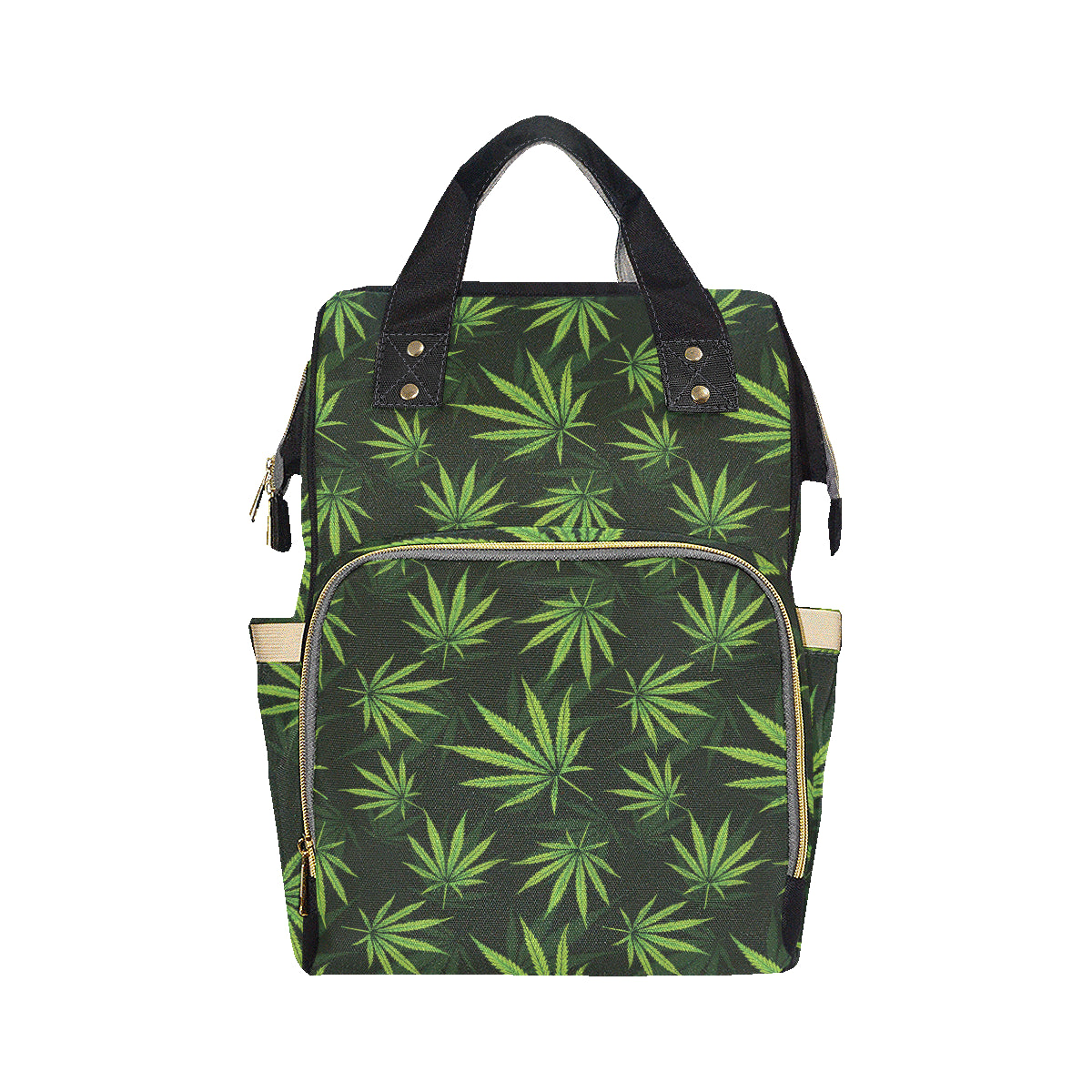 Pot Leaf Pattern Print Design A03 Diaper Bag Backpack