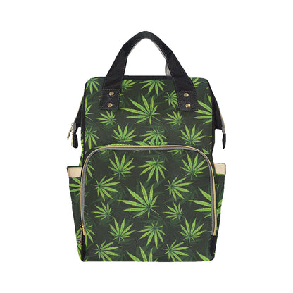 Pot Leaf Pattern Print Design A03 Diaper Bag Backpack