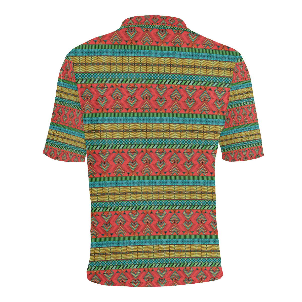 African Colorful Zigzag Print Pattern Men Polo Shirt