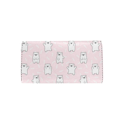 Polar Bear Pattern Print Design PB09 Women's Trifold Wallet