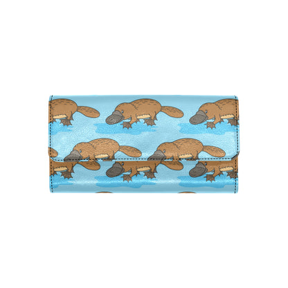 Platypus Pattern Print Design A02 Women's Trifold Wallet