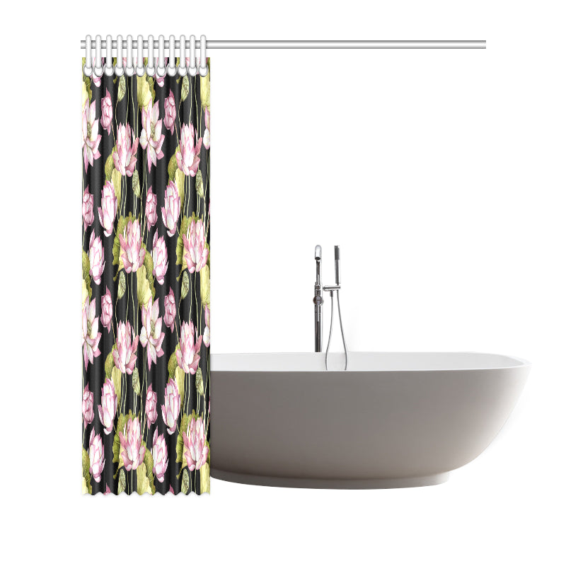 Water Lily Pattern Print Design WL06 Shower Curtain
