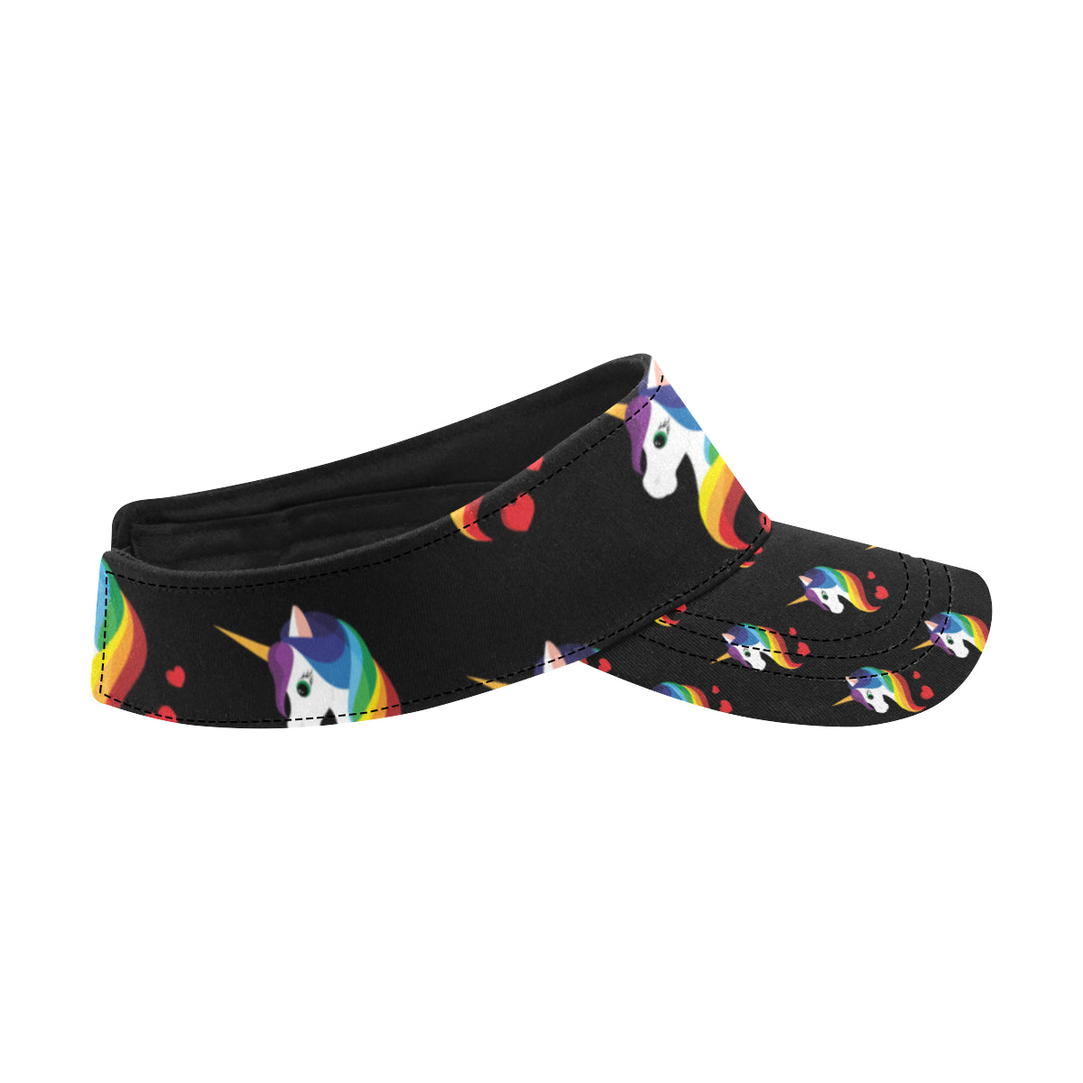 Rainbow Unicorn Pattern Print Design A03 Unisex Sun Visor