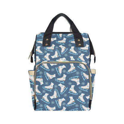 Ice Skate Pattern Print Design 01 Diaper Bag Backpack