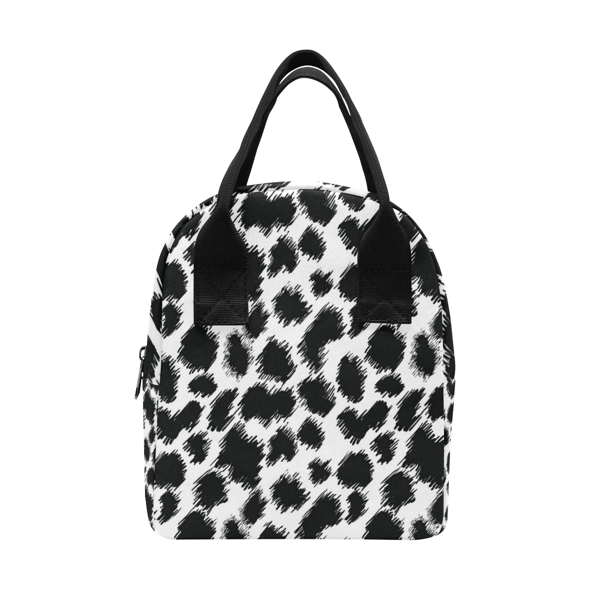 Cheetah Black Print Pattern Insulated Lunch Bag